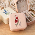 Customised Jewellery Box - Mini Travel Jewellery Box - Birthday Flower Print + Name (Random Box)