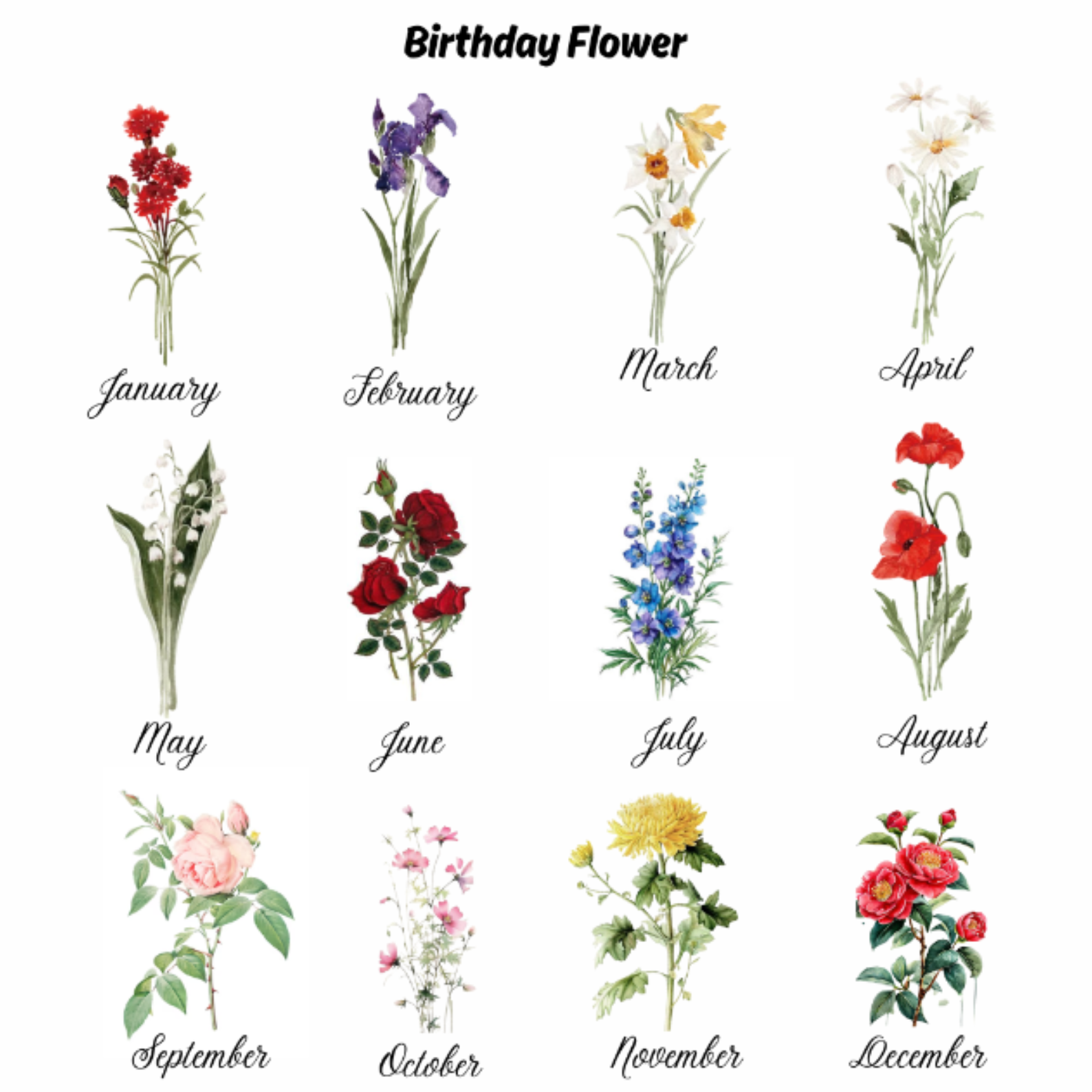 Customised Jewellery Box - Mini Travel Jewellery Box - Birthday Flower Print + Name (Random Box)