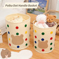 Polka Dot Large Capacity Storage Basket – Felt Storage Organizer for Home & Office (Pack of 1 Pc)
